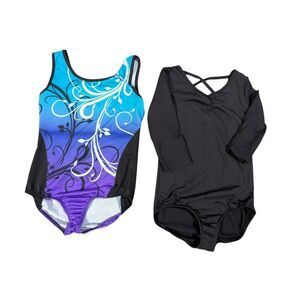 2 pcs Girls Leotard Bundle Size 6/6X